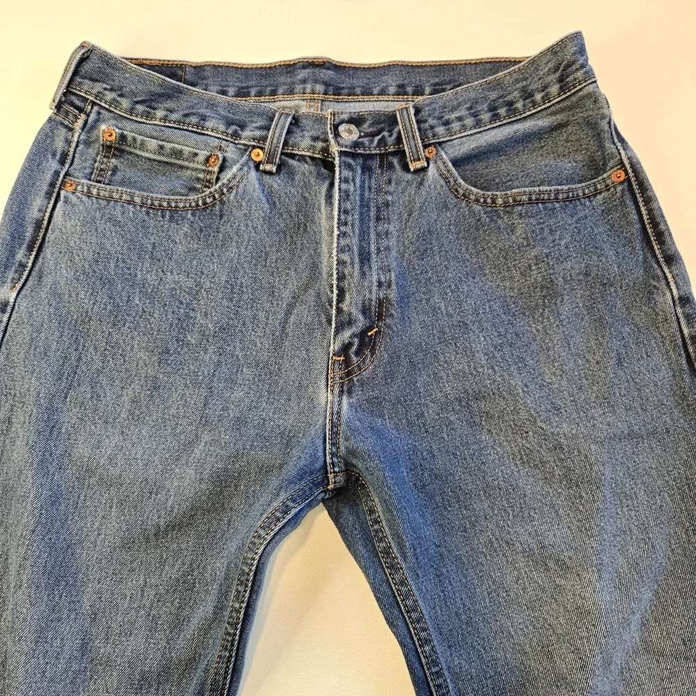 Levis 505 Classic Demin Blue‎ Jeans Mens Size W34 L36
